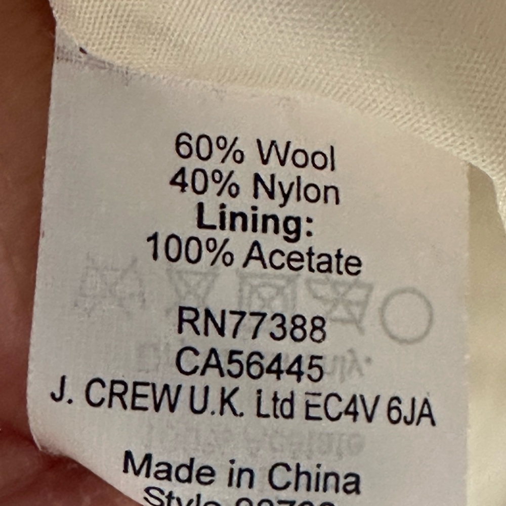 J. CREW Black and White Houndstooth Wool Fitted Blazer 2 - Picture 8 of 11